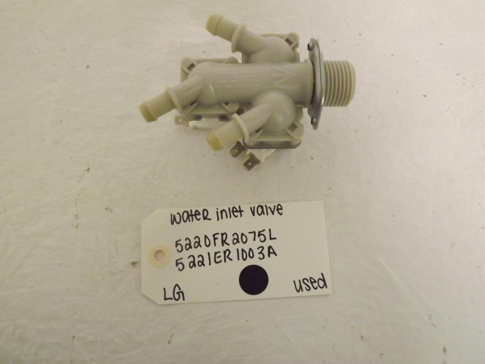 LG Washer 5220FR2075L 5221ER1003A Water Inlet Valve Used LG Washer 5220FR2075L 5221ER1003A Water Inlet Valve Used
